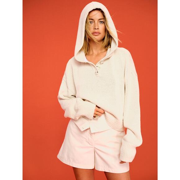 $695 ADEAM X Carolyn Murphy Sora Hoodie sweater White Size S - Picture 1 of 8